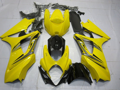Yellow, Black and Silver Fairing Kit for a 2007 & 2008 Suzuki GSX-R1000 motorcycle