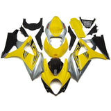 Yellow, Silver and Black Fairing Kit for a 2007 & 2008 Suzuki GSX-R1000 motorcycle