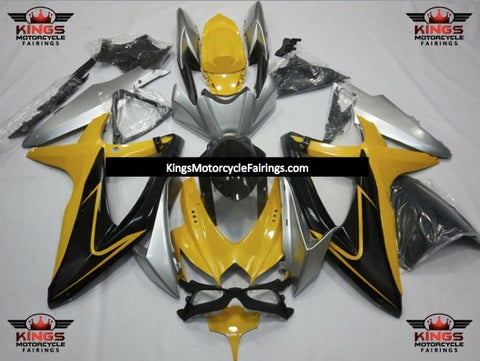 Suzuki GSXR600 (2008-2010) Yellow, Silver & Black Fairings