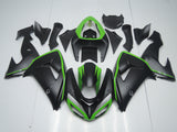 Matte Black and Green Fairing Kit for a 2006 & 2007 Kawasaki ZX-10R motorcycle