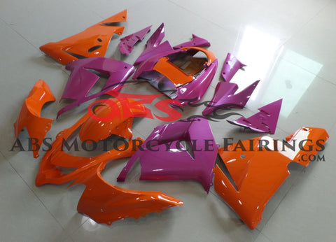 Orange and Pink Fairing Kit for a 2004 & 2005 Kawasaki ZX-10R motorcycle