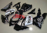 Black and White West Mobil Fairing Kit for a 2004 & 2005 Kawasaki ZX-10R motorcycle.