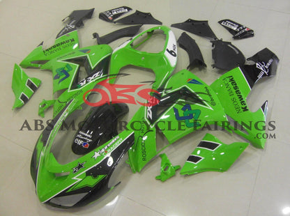 Green, Black and White Alpinestars Fairing Kit for a 2006 & 2007 Kawasaki ZX-10R motorcycle