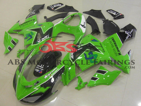 Kawasaki ZX10R (2006-2007) Green, Black & White Alpinestars Fairings