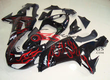 Kawasaki Ninja ZX10R (2006-2007) Black & Red Flame Fairings
