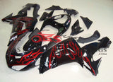 Kawasaki Ninja ZX10R (2006-2007) Black & Red Flame Fairings