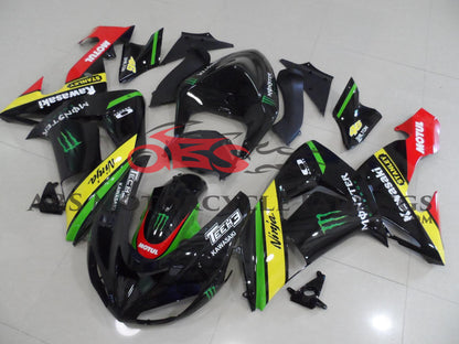 Kawasaki Ninja ZX10R (2006-2007) Black, Yellow, Red & Green Monster Energy Fairings