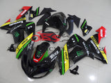 Kawasaki Ninja ZX10R (2006-2007) Black, Yellow, Red & Green Monster Energy Fairings