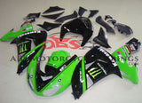 Green and Black Monster Energy Fairing Kit for a 2006 & 2007 Kawasaki ZX-10R motorcycle