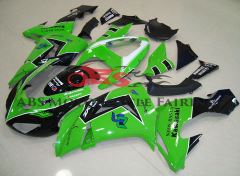 Kawasaki ZX10R (2006-2007) Green, Black & White Fairings