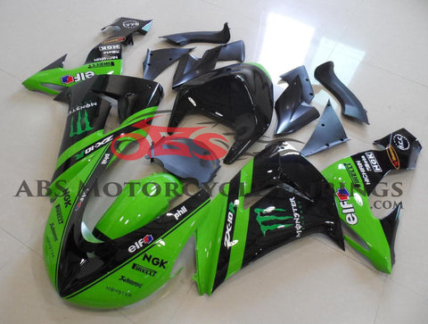 Kawasaki ZX10R (2006-2007) Green & Black Monster Energy Race Fairings