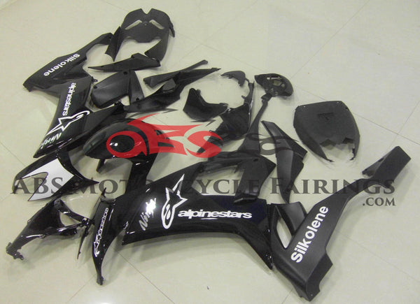 Black and White Alpinestars Fairing Kit for a 2008, 2009 & 2010 Kawasaki Ninja ZX-10R motorcycle