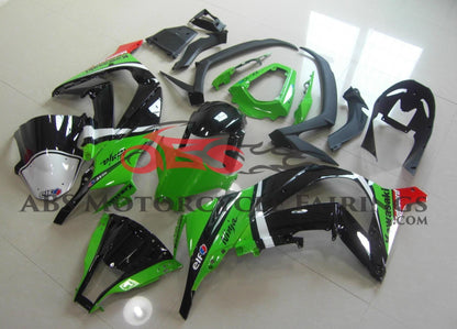 Kawasaki Ninja ZX10R (2011-2015) Green, Black, White & Red Elf Motocard Fairings