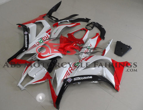 Kawasaki ZX10R (2011-2015) White, Red & Black Rapid Fairings