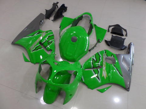Fairing kit for a Kawasaki Ninja ZX12R (2000-2001) Green & Silver