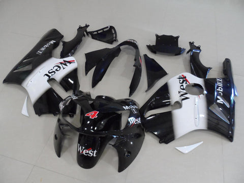 Fairing kit for a KAWASAKI NINJA ZX12R (2002-2006) BLACK, WHITE & RED WEST MOBIL #4