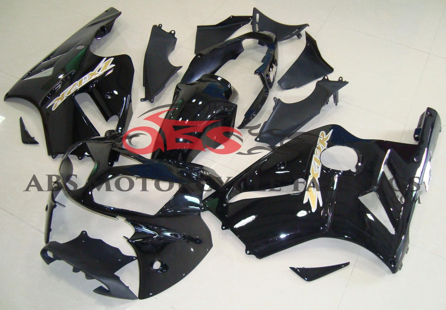 Kawasaki Ninja ZX12R Fairings (2000-2001) Black, Gold at KingsMotorcycleFairings.com