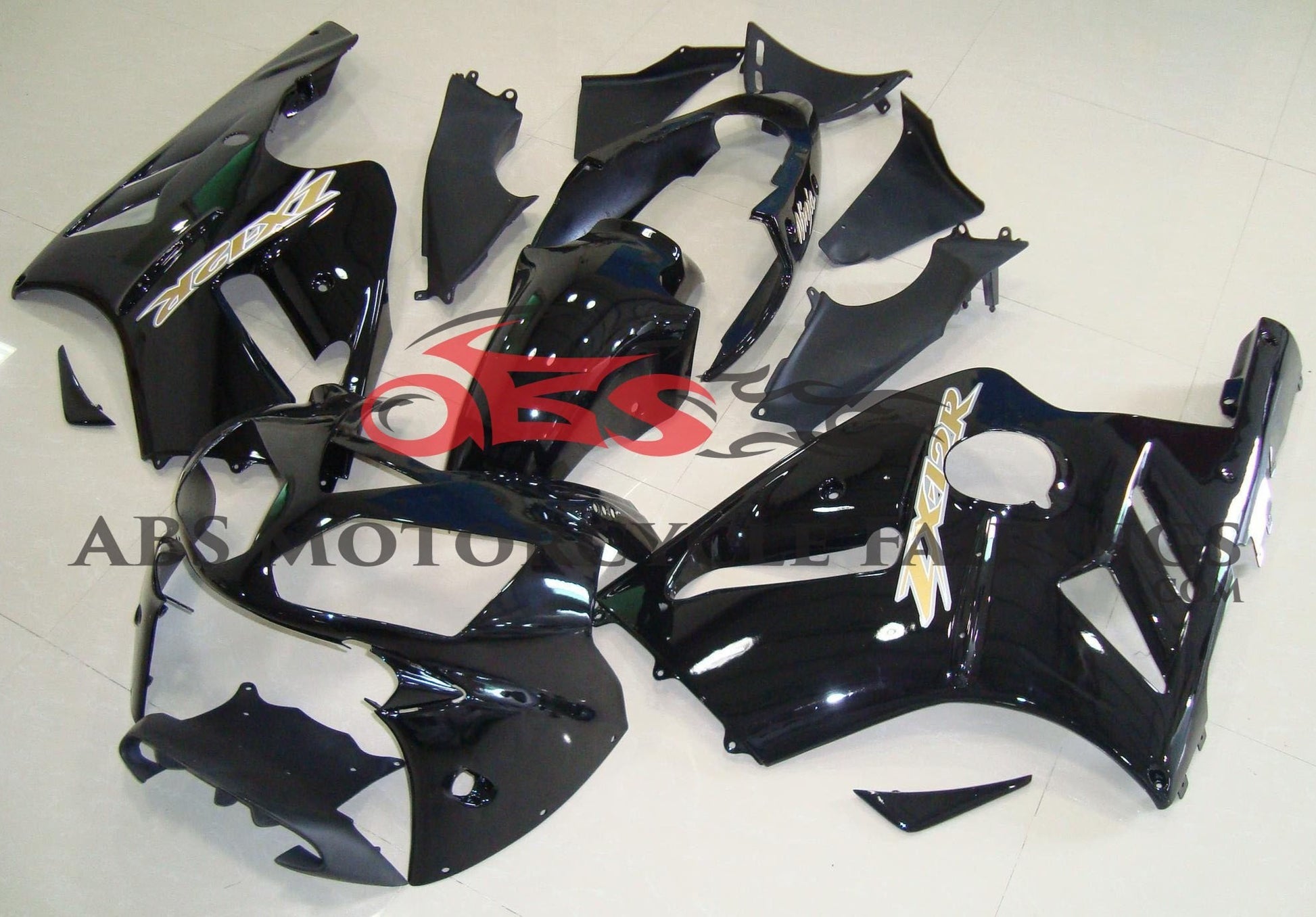 Kawasaki Ninja ZX12R Fairings (2000-2001) Black, Gold at KingsMotorcycleFairings.com