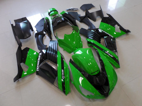Fairing kit for a Kawasaki Ninja ZX14R (2006-2011) Green, Black & White