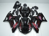 Black, Matte Black and Red Flame Fairing Kit for a 2006, 2007, 2008, 2009, 2010 & 2011 Kawasaki Ninja ZX-14R motorcycle.