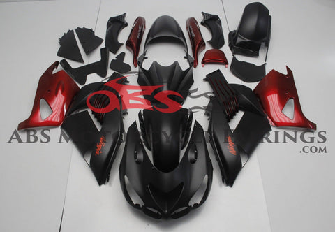Fairing kit for a Kawasaki Ninja ZX14R (2012-2021) Matte Black & Red
