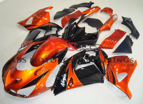 Fairing kit for a Kawasaki Ninja ZX14R (2012-2021) Orange & Black