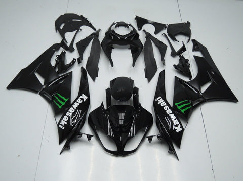 Fairing kit for a Kawasaki Ninja ZX6R 636 (2009-2012) Black, White & green