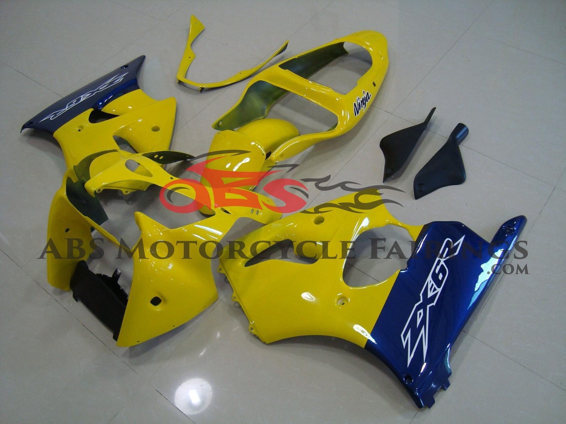Kawasaki ZX6R 636 (2000-2002) Yellow & Blue Fairings