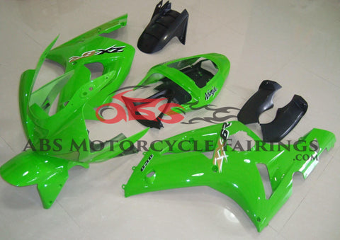 All Green Fairing Kit for a 2003 & 2004 Kawasaki ZX-6R 636 motorcycle
