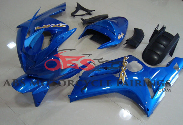 Blue Fairing Kit for a 2003 & 2004 Kawasaki ZX-6R 636 motorcycle.