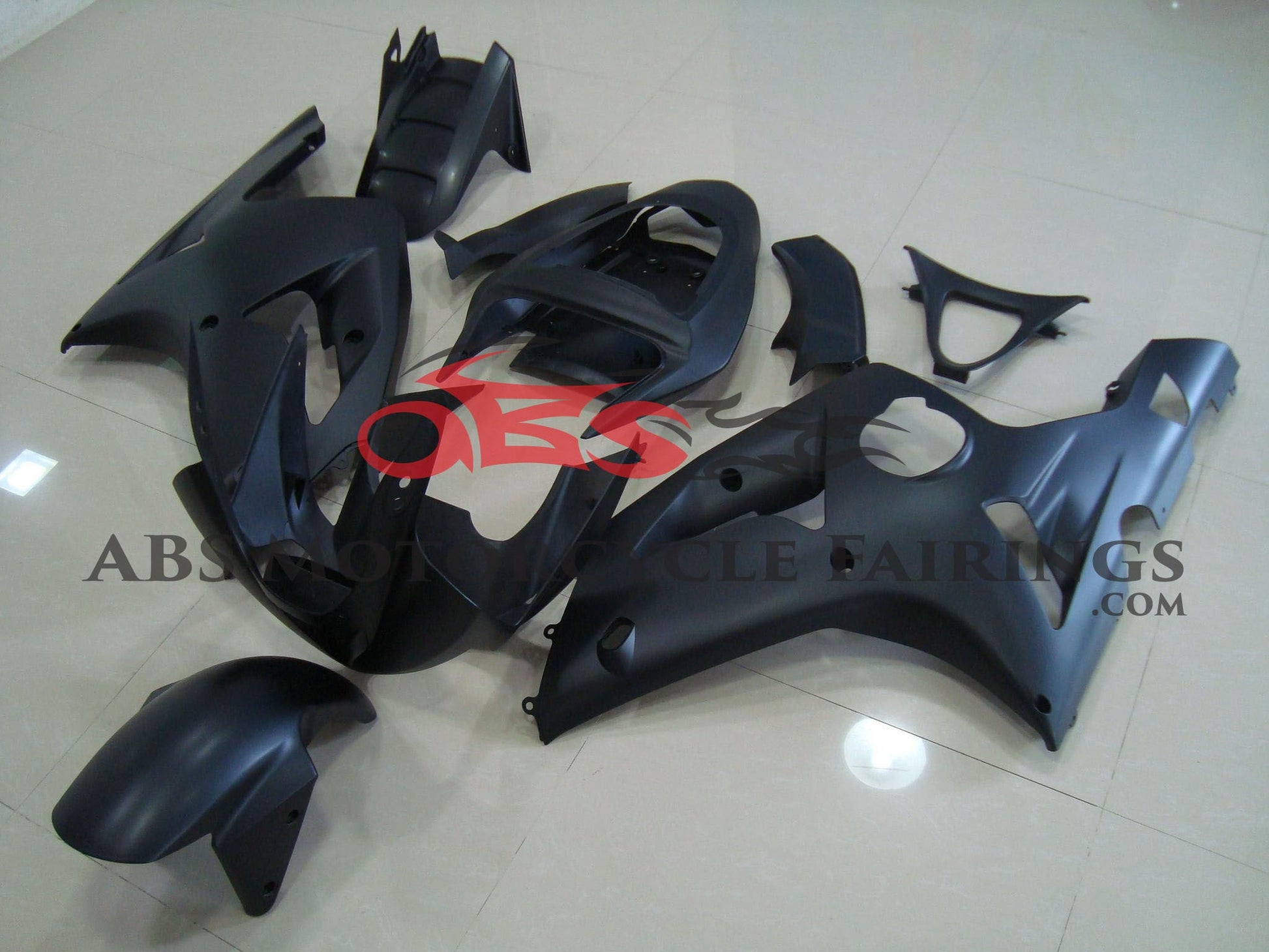 Kawasaki ZX6R 636 (2003-2004) Matte Black Fairings