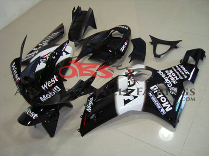 Kawasaki ZX6R 636 (2003-2004) Black & White West Fairings