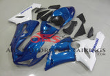 Blue and White Fairing Kit for a 2005 & 2006 Kawasaki ZX-6R 636 motorcycle