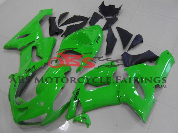 All Green Fairing Kit for a 2005 & 2006 Kawasaki ZX-6R 636 motorcycle