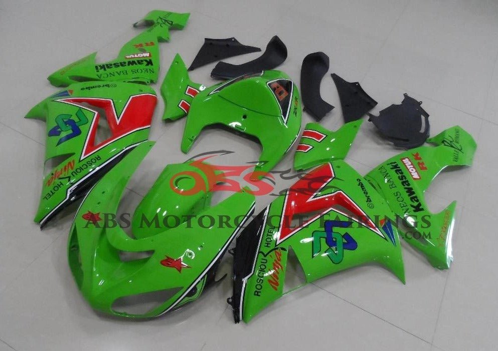 Green and Red Neos Banca Fairing Kit for a 2005 & 2006 Kawasaki ZX-6R 636 motorcycle