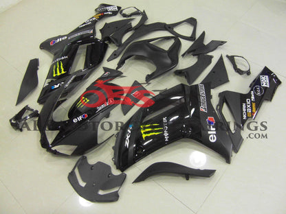 Kawasaki Ninja ZX6R 636 (2007-2008) Black Monster Energy Fairings