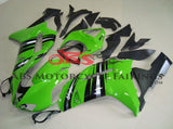 Green, Black and Silver Striped Fairing Kit for a 2007 & 2008 Kawasaki Ninja ZX-6R 636 motorcycle