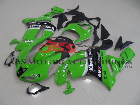 Kawasaki Ninja ZX6R 636 (2007-2008) Green, Black & White Fairings