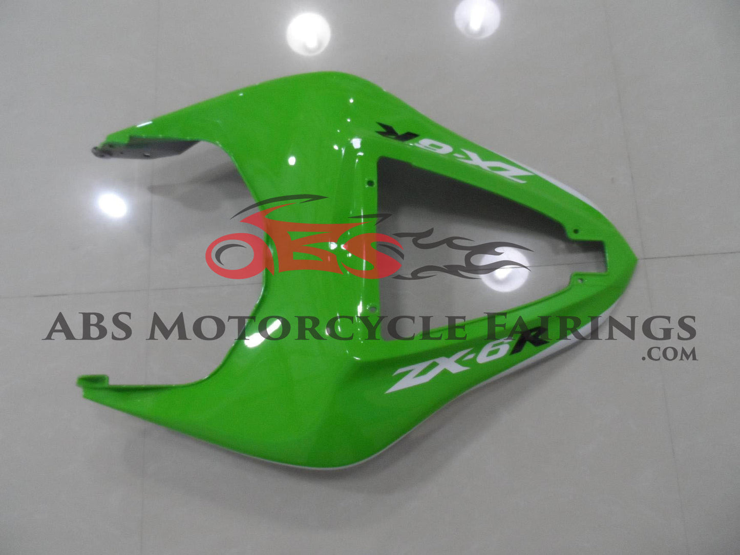 Green, Black and White Fairing Kit for a 2007 & 2008 Kawasaki Ninja ZX-6R 636 motorcycle