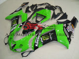 Kawasaki Ninja ZX6R 636 (2007-2008) Green & Black Monster Energy Fairings
