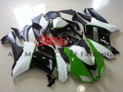 Kawasaki Ninja ZX6R 636 (2007-2008) Green, White & Black Fairings