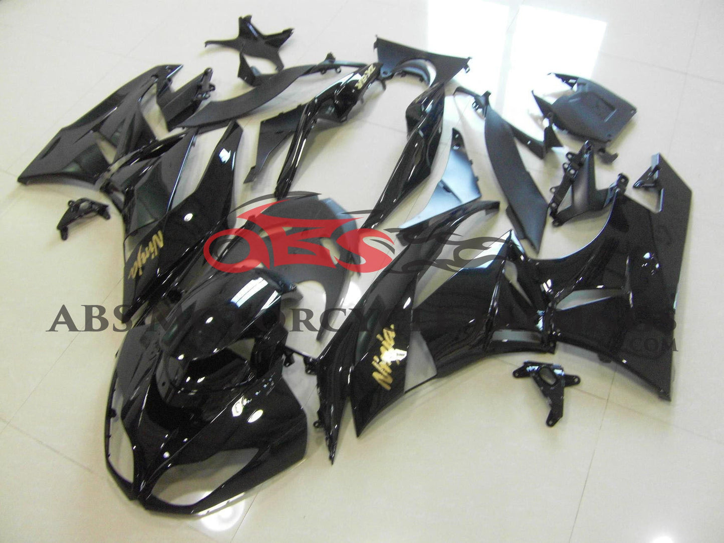 Kawasaki Ninja ZX6R 636 (2009-2012) Black & Gold Fairings
