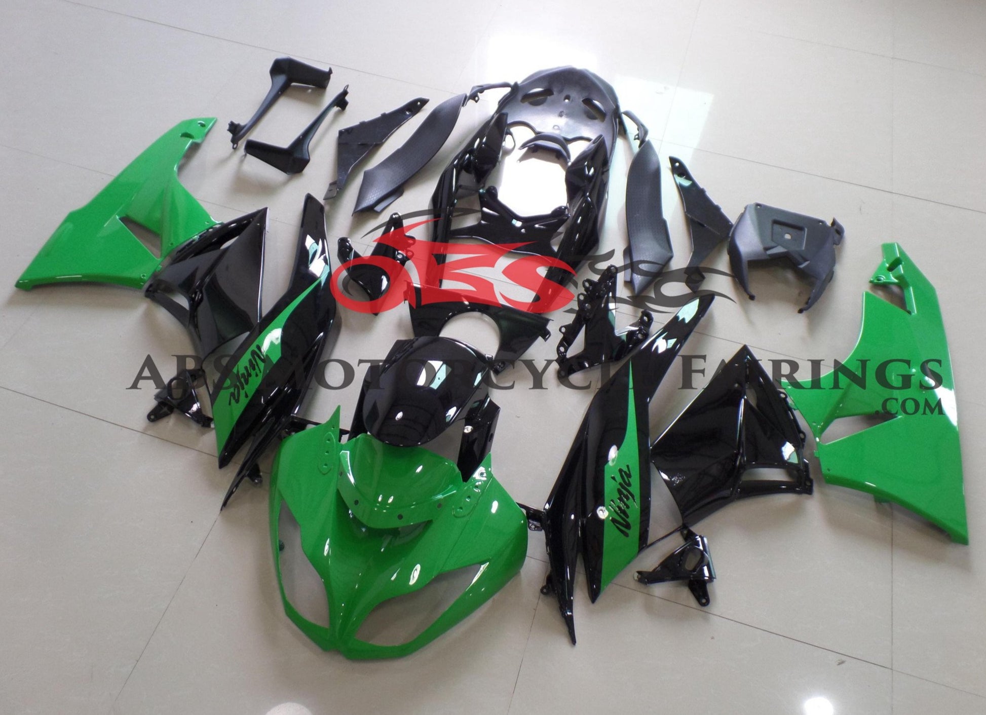 Kawasaki Ninja ZX6R 636 (2009-2012) Green & Black Fairings