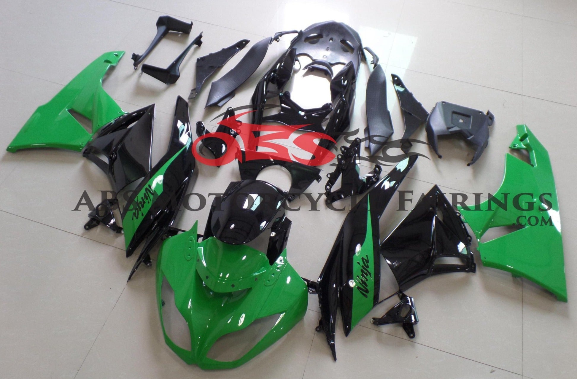 Fairing kit for a Kawasaki Ninja ZX6R 636 (2009-2012) Green, Black at KingsMotorcycleFairings.com