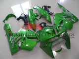 Green fairing kit for a 1994, 1995, 1996 & 1997 Kawasaki ZX-9R motorcycle. This is a compression molded fairing kit which will require modifications for proper fitment