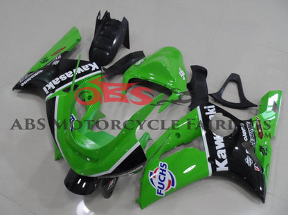 Kawasaki ZX6R 636 (2003-2004) Green, Black & White Fairings