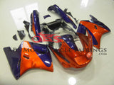 Orange and Purple fairing kit for a 1993, 1994, 1995, 1996, 1997, 1998, 1999, 2000 & 2001 Kawasaki ZX-11 / ZZR1100 D Model motorcycle. This is a compression molded fairing kit which will require modifications for proper fitment