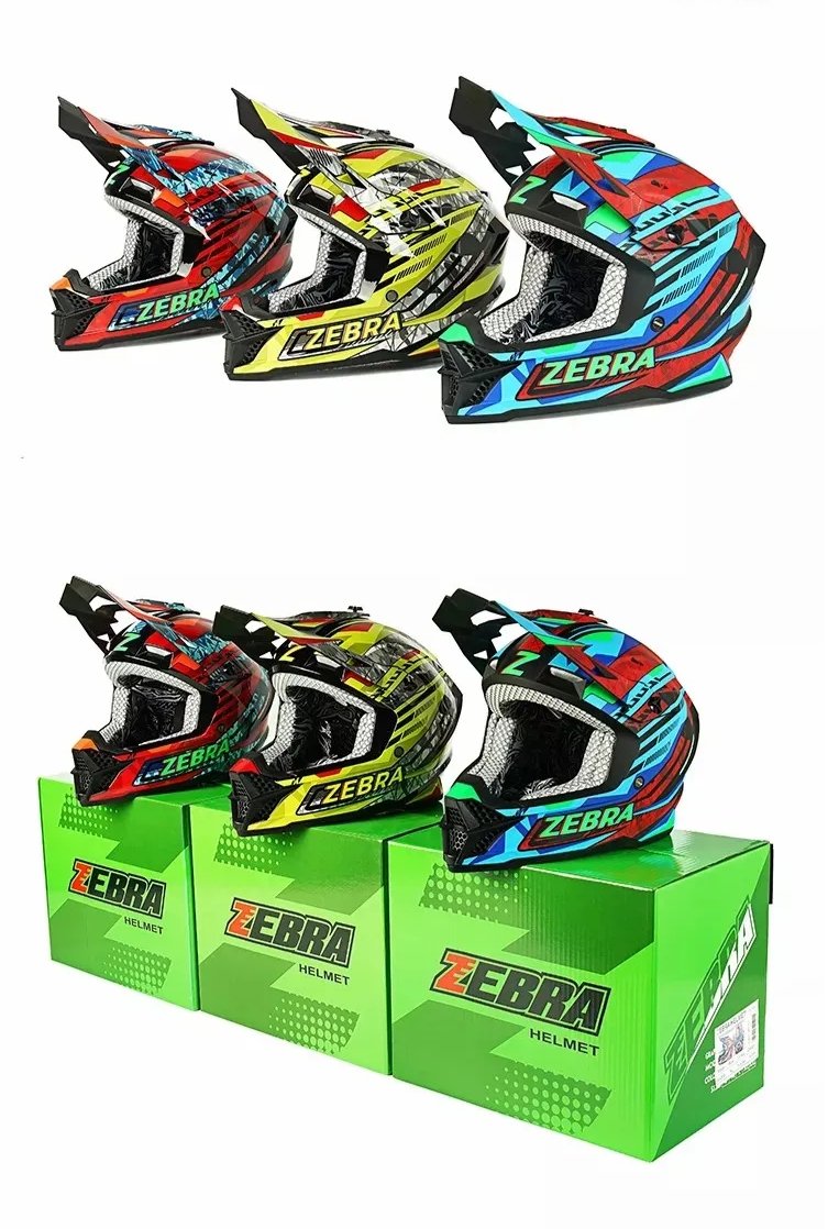 Zebra Dirt Bike Motorcycle Helmet - KingsMotorcycleFairings.com