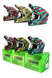 Yellow, Black, Red & White Zebra Dirt Bike Motorcycle Helmet - KingsMotorcycleFairings.com