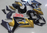 Gold and Black Fairing Kit for a 2007 & 2008 Suzuki GSX-R1000 motorcycle